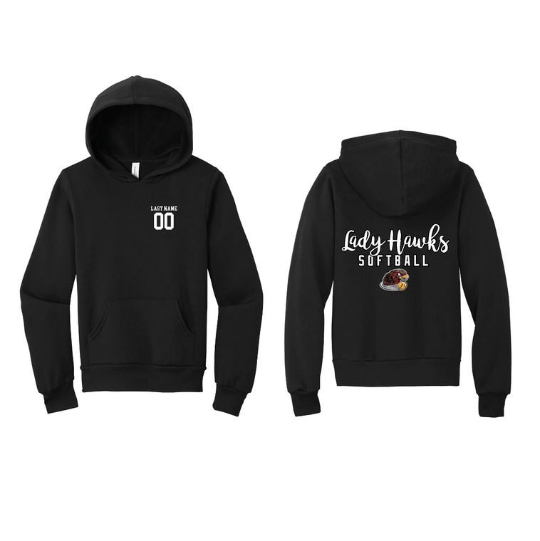 Lady Hawks Youth Sweatshirt (back)