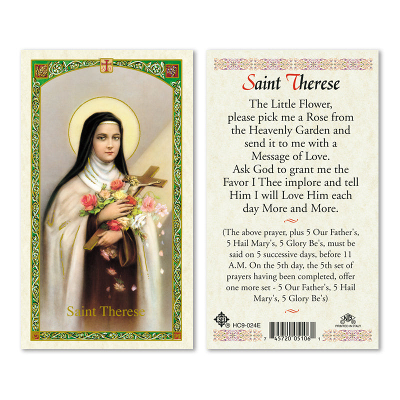 St. Theresa Laminated Prayer Cards