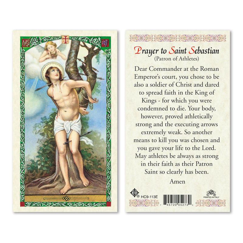 St. Sebastian Laminated Prayer Cards