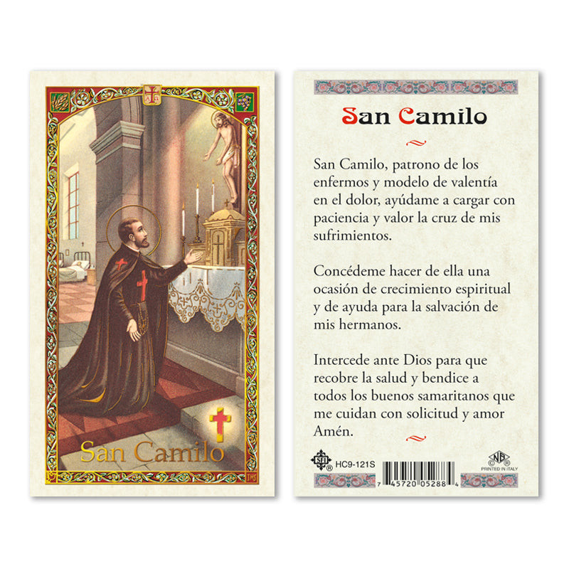 San Camilo Spanish Laminated Prayer Cards