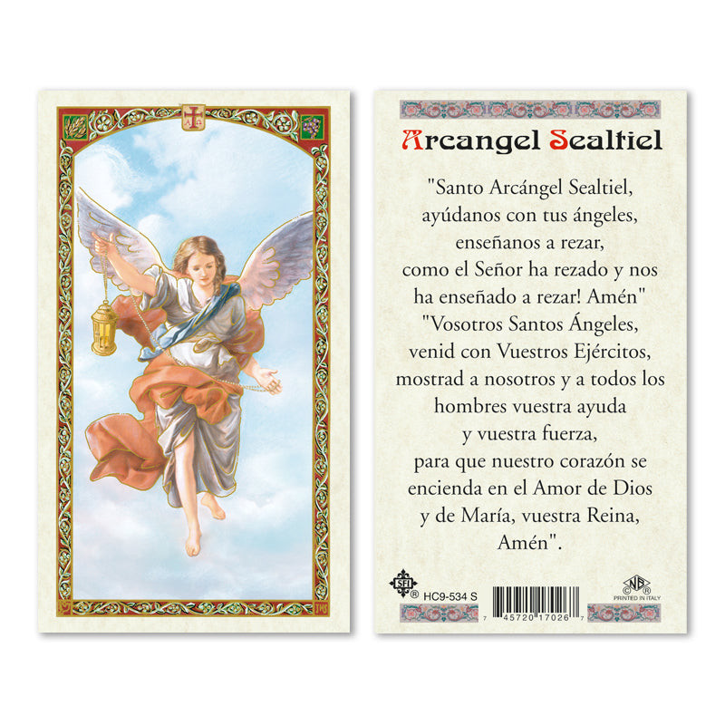 Archangel Sealtiel Spanish Laminated Prayer Cards