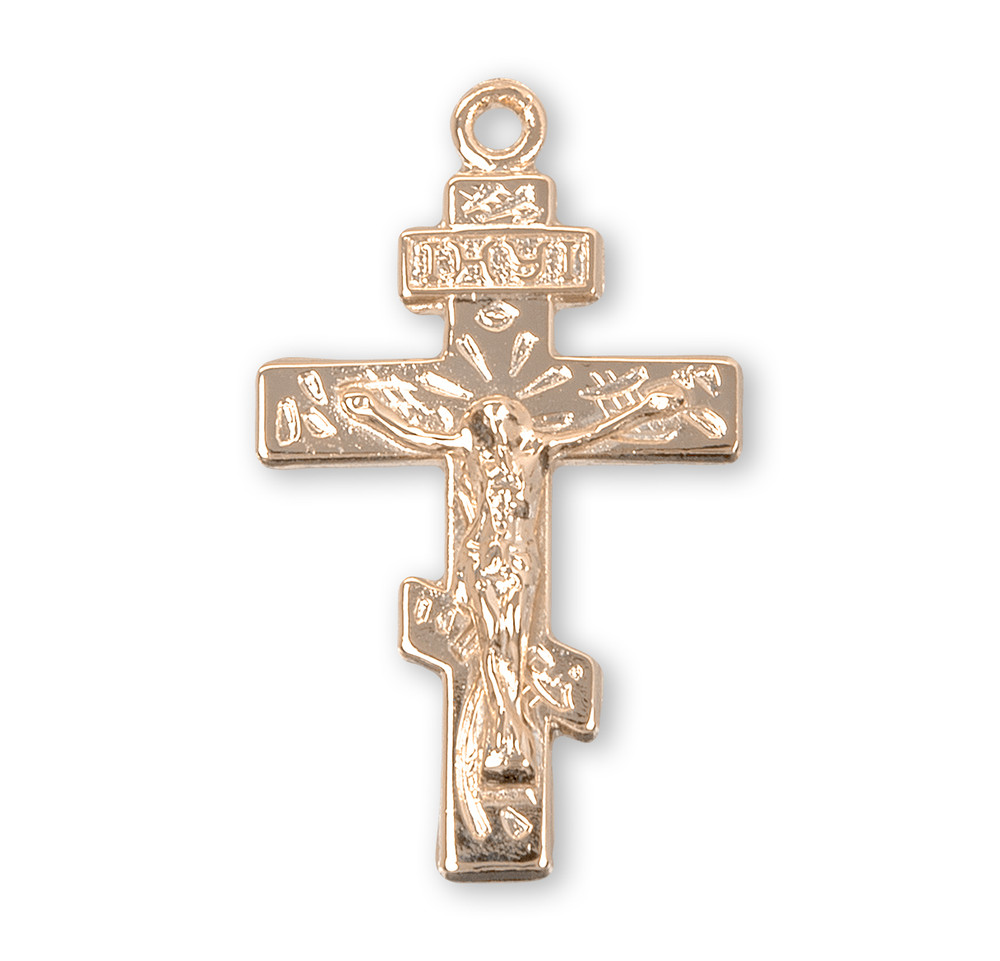 Byzantine Gold Over Sterling Silver Crucifix