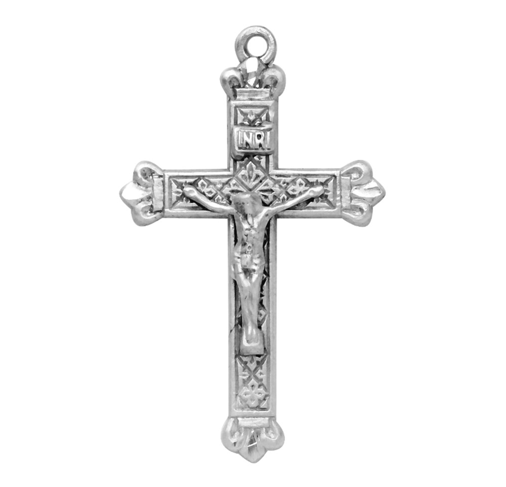 Budded Tip Sterling Silver Crucifix