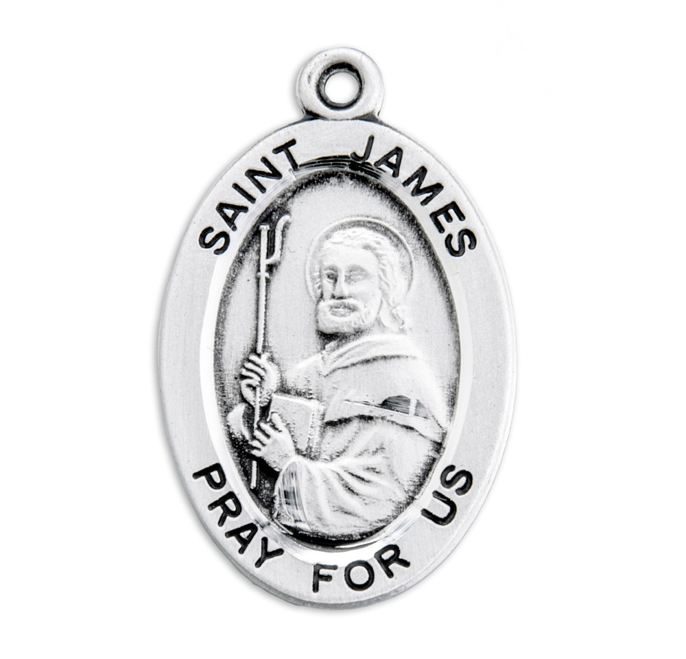 Patron Saint James Oval Sterling Silver Medal