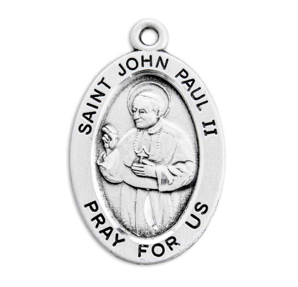 Saint John Paul II Oval Sterling Silver Medal