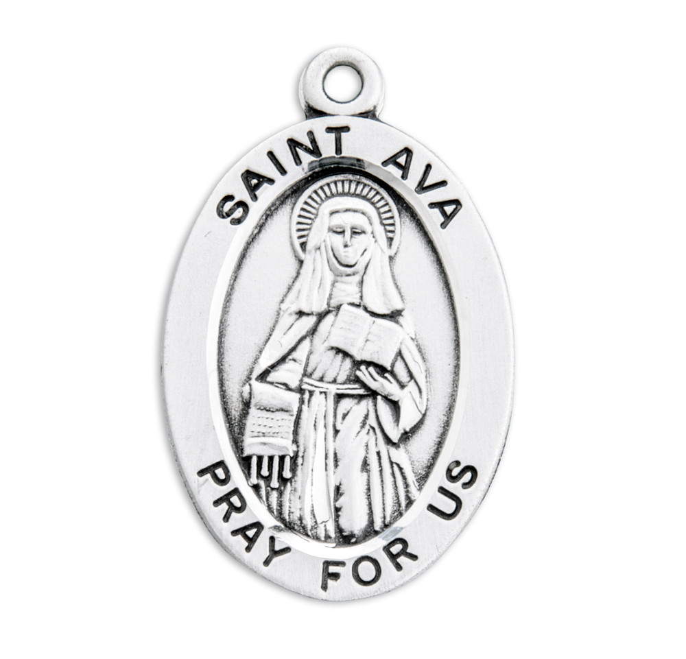 Patron Saint Ava Oval Sterling Silver Medal