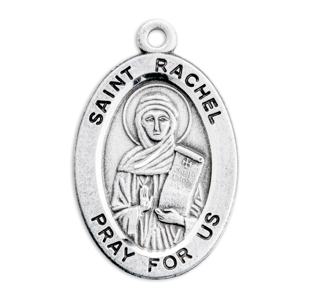 Patron Saint Rachel Oval Sterling Silver Medal