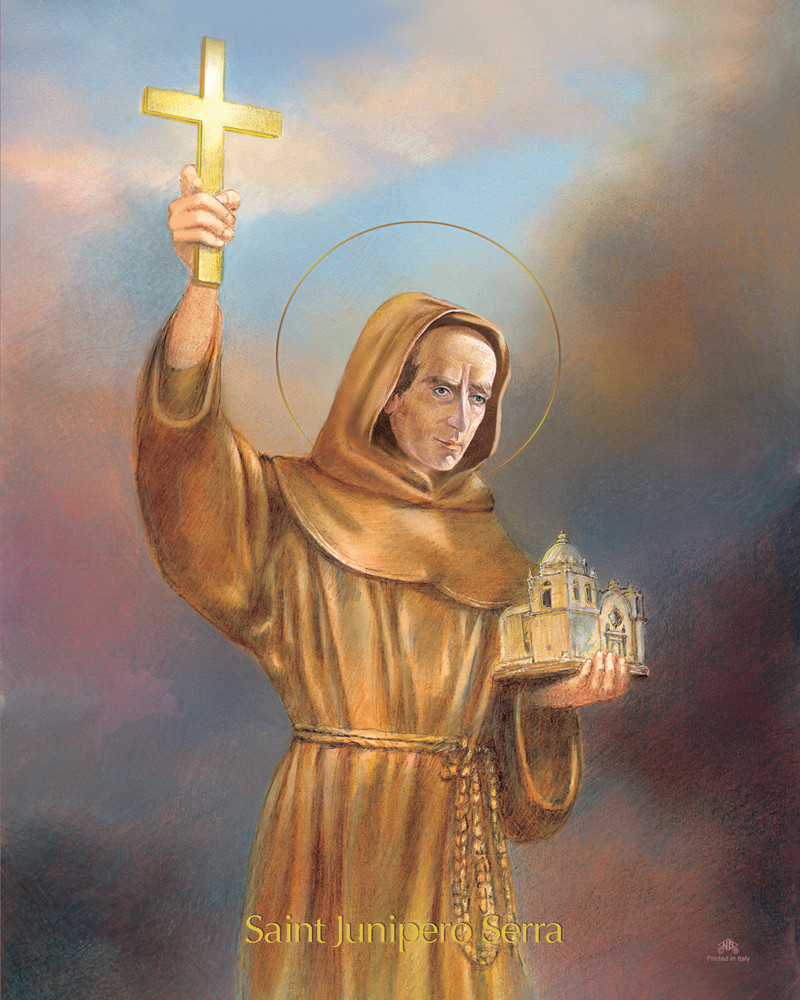 SAINT JUNIPERO SERRA AND HALO CARDED 8x10 PRINT FOR FRAMING