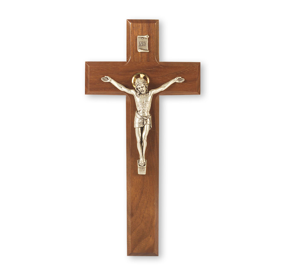 Genuine Walnut Wall Crucifix, 9"]
