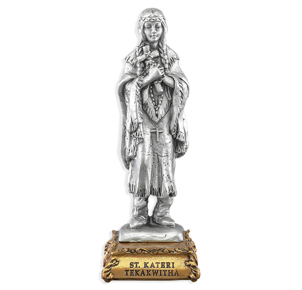 St. Kateri Tekakwitha Pewter Statue