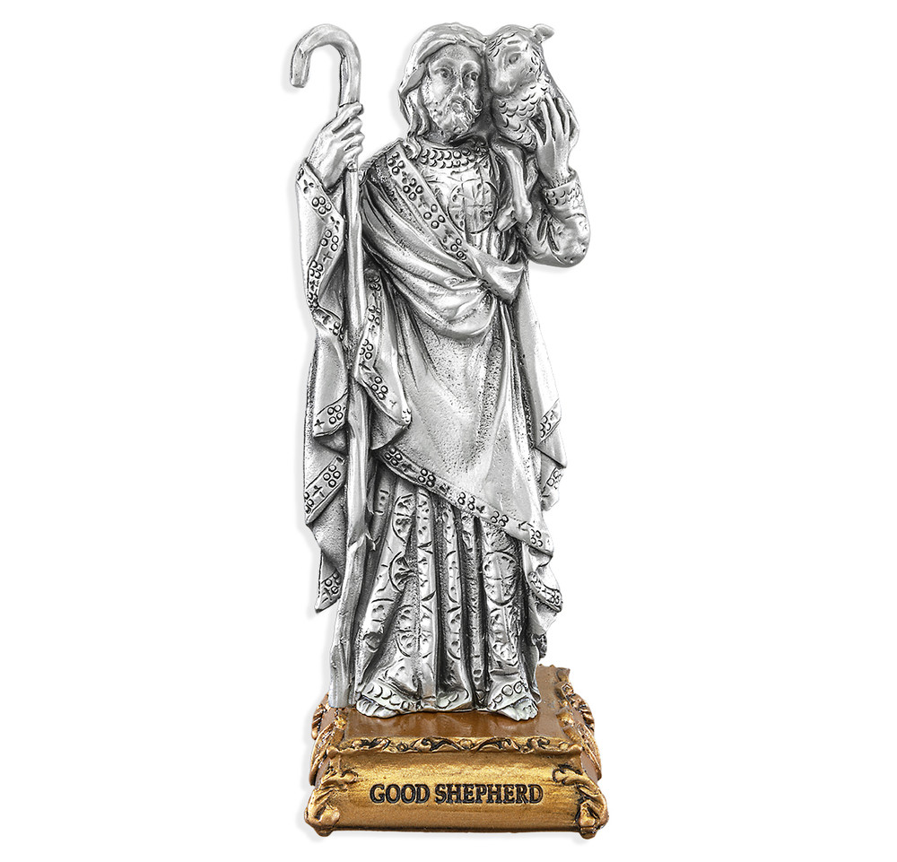Good Shepherd Pewter Statue
