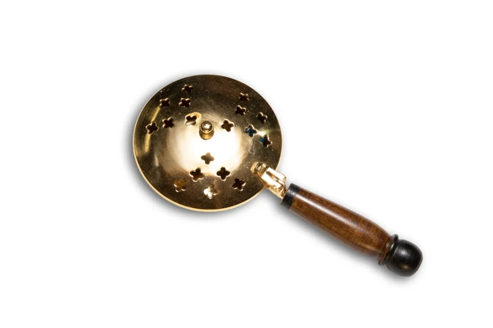 Brass Wood Handle Incense Burner