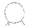 Sterling Silver Rosary Bracelet Created with 6mm Silk Finest Austrian Crystal Round Beads by HMH