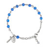 Sterling Silver Rosary Bracelet Created with 6mm Sapphire Finest Austrian Crystal Round Beads by HMH Sterling Silver Rosary Bracelet Created with 6mm Sapphire Finest Austrian Crystal Round Beads by HMH