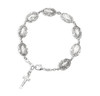 Ornate Miraculous Medal Sterling Silver Bracelet