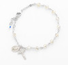 Silk Round Faceted Crystal Rosary Bracelet