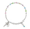 Rosary Bracelet Created with 4mm Multi-Color Finest Austrian Crystal Rondelle Beads by HMH