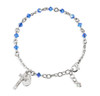Rosary Bracelet Created with 4mm Sapphire Finest Austrian Crystal Rondelle Beads by HMH