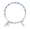 Rosary Bracelet Created with 4mm Sapphire Finest Austrian Crystal Rondelle Beads by HMH Rosary Bracelet Created with 4mm Sapphire Finest Austrian Crystal Rondelle Beads by HMH