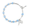 Rosary Bracelet Created with 6mm Blue Opal Finest Austrian Crystal Butterfly Beads by HMH