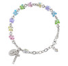Rosary Bracelet Created with 6mm Multi-Color Finest Austrian Crystal Butterfly Beads by HMH Rosary Bracelet Created with 6mm Multi-Color Finest Austrian Crystal Butterfly Beads by HMH