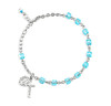 Crystal Aqua Cube Bead Rosary Bracelet