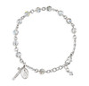 Rosary Bracelet Created with 6mm Clear Finest Austrian Crystal Round Beads by HMH