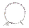 Rosary Bracelet Created with 6mm Light Amethyst Finest Austrian Crystal Round Beads by HMH