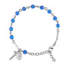 Rosary Bracelet Created with 6mm Sapphire Finest Austrian Crystal Round Beads by HMH