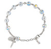 Rosary Bracelet Created with 8mm Aurora Borealis Finest Austrian Crystal Multi-Facted Beads by HMH