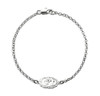 Sterling Silver St. Joseph Medal on Platinum Plated Rolo Chain Bracelet 7 1/2"