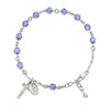 Rosary Bracelet Created with 6mm Tanzanite Finest Austrian Crystal Round Beads by HMH