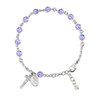 Rosary Bracelet Created with 6mm Violet Finest Austrian Crystal Round Beads by HMH