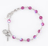 Round Crystal Rosary Bracelet Created with 6mm finest Austrian Crystal Fuchsia Beads by HMH