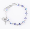 Round Crystal Rosary Bracelet Created with 6mm finest Austrian Crystal Tanzanite Beads by HMH