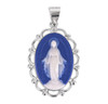 Dark Blue Sterling Silver Cameo Miraculous Medal Dark Blue Sterling Silver Cameo Miraculous Medal