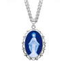 Dark Blue Sterling Silver Cameo Miraculous Medal Dark Blue Sterling Silver Cameo Miraculous Medal
