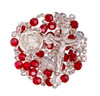 Sterling Silver Sacred Heart of Jesus Chaplet made with 6mm Finest Crystal Ruby & Crystal Beads