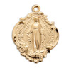 Gold Over Sterling Silver Large Baroque Miraculous Medal with Hail Mary Prayer
