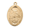 Patron Saint Michael Gold Over Sterling Silver Oval Medal