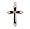 Gold Over Sterling Silver Black Enameled Cross with Five Crystals