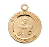 Patron Saint Francis of Assisi Round Gold Over Sterling Silver Medal