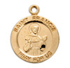 Patron Saint Francis of Assisi Round Gold Over Sterling Silver Medal