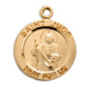 Patron Saint Jude Round Gold Over Sterling Silver Medal