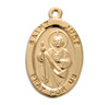 Patron Saint Jude Gold Over Sterling Silver Oval Medal