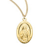 Patron Saint THerese of Lisieux Oval Gold Over Sterling Silver Medal