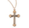 Gold Over Sterling Silver Two-Tone Cross