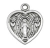 Sterling Silver Heart Shape Miraculous Medal