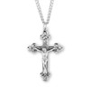 Reliefed Leaf Sterling Silver Crucifix