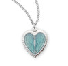 Sterling Silver Enameled Heart Shape Miraculous Medal